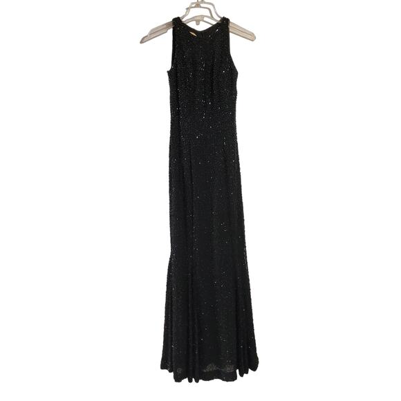 Cache Vintage Beaded 100% Silk Sleeveless Maxi Dress Evening Gown Womens Size XS - Picture 1 of 12